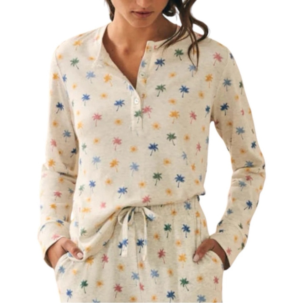 Faherty Cloud Cotton Pajamas in Sun Coco 🌴 size Large NWT
